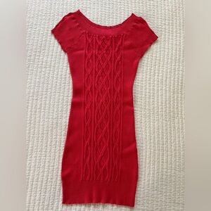 Arden B Coral Cable Knit Stretch Dress